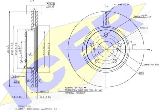 Icer 78BD0009-2 - Brake Disc autospares.lv