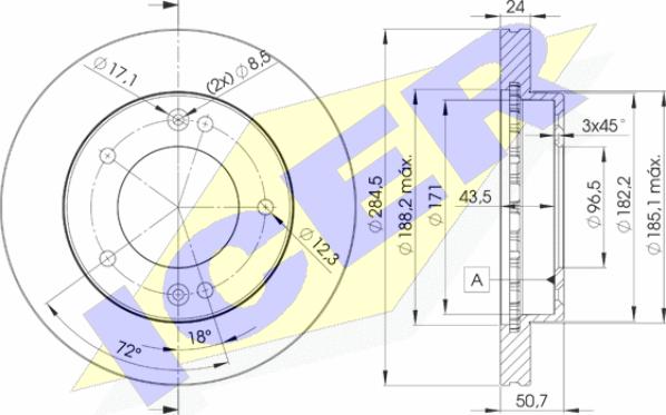 Icer 78BD0008-2 - Brake Disc autospares.lv