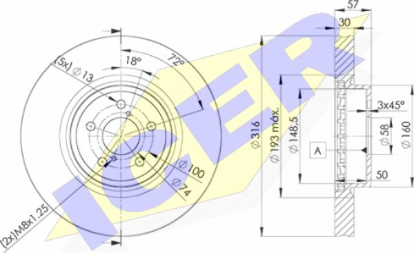 Icer 78BD0035-2 - Brake Disc autospares.lv