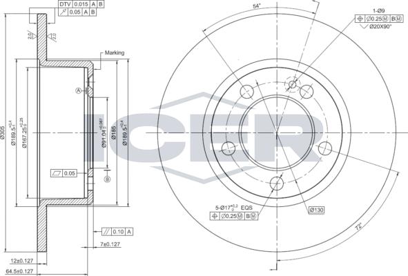 Icer 78BD0038-2 - Brake Disc autospares.lv