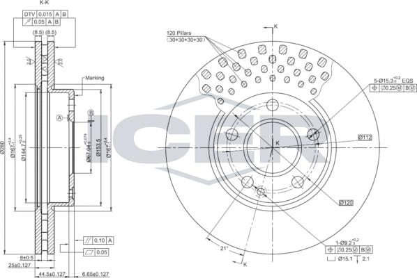 Icer 78BD0108-2 - Brake Disc autospares.lv