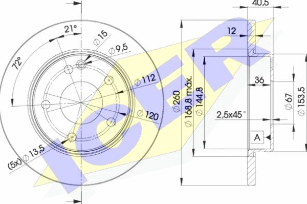 Icer 78BD0112-2 - Brake Disc autospares.lv