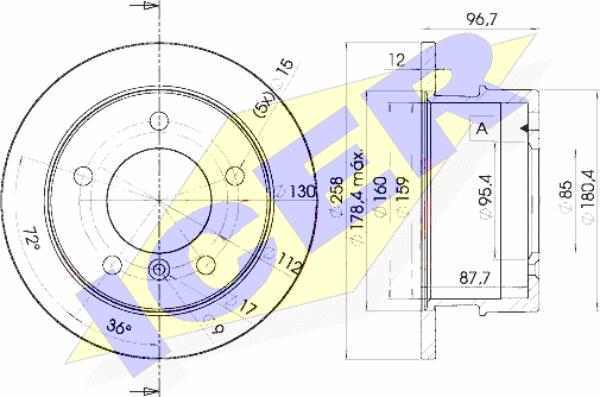 Icer 78BD0184-1 - Brake Disc autospares.lv