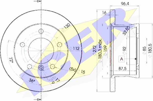 Icer 78BD0183-1 - Brake Disc autospares.lv