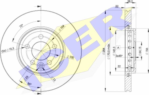 Icer 78BD0844-2 - Brake Disc autospares.lv