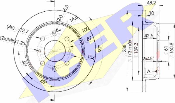 Icer 78BD0817-2 - Brake Disc autospares.lv