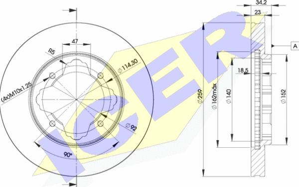 Icer 78BD0836-2 - Brake Disc autospares.lv