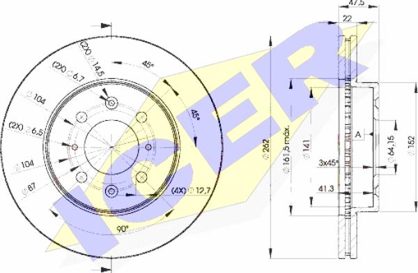 Icer 78BD0830-2 - Brake Disc autospares.lv