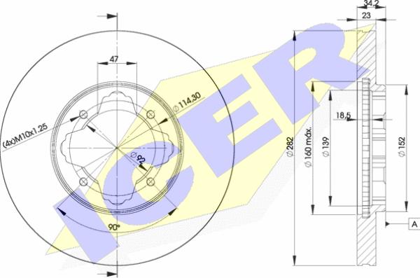 Icer 78BD0837-2 - Brake Disc autospares.lv