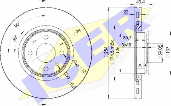 Icer 78BD0356-2 - Brake Disc autospares.lv