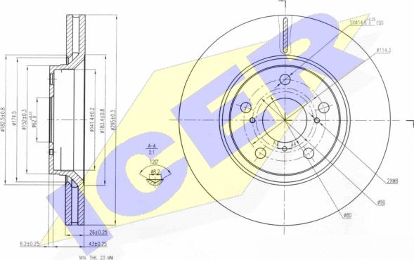 Icer 78BD0302-2 - Brake Disc autospares.lv