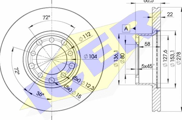 Icer 78BD0205-2 - Brake Disc autospares.lv