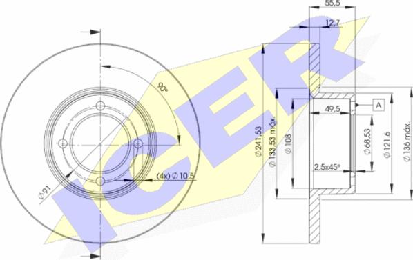 Icer 78BD0751-2 - Brake Disc autospares.lv