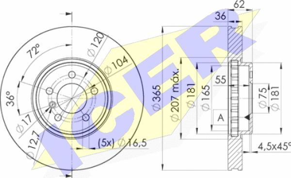 Icer 78BD1982-1 - Brake Disc autospares.lv