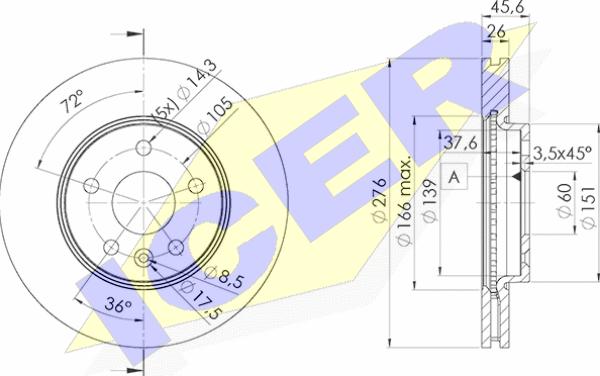 Icer 78BD1559-2 - Brake Disc autospares.lv