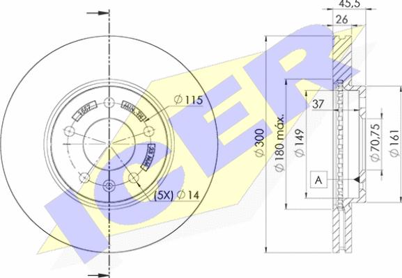 Icer 78BD1557-2 - Brake Disc autospares.lv