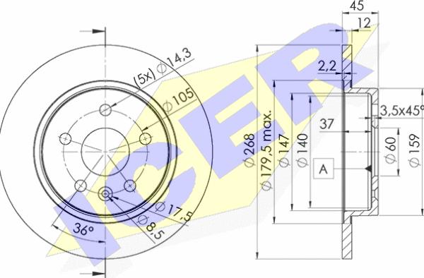 Icer 78BD1560-2 - Brake Disc autospares.lv