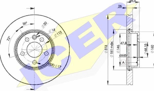 Icer 78BD1530-2 - Brake Disc autospares.lv