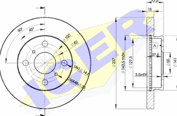 Icer 78BD1607-2 - Brake Disc autospares.lv