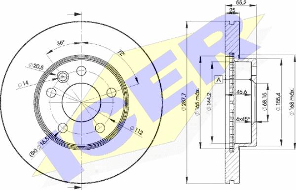 Icer 78BD1093-2 - Brake Disc autospares.lv