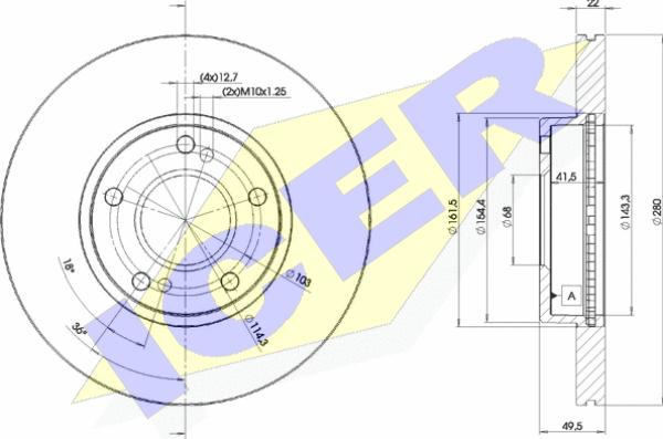 Icer 78BD1057-2 - Brake Disc autospares.lv