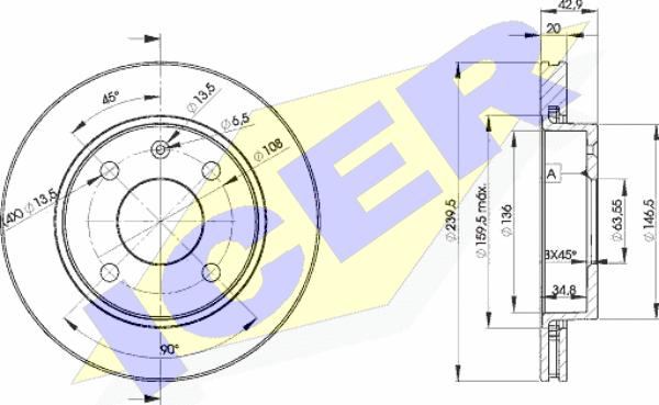 Icer 78BD1064-2 - Brake Disc autospares.lv