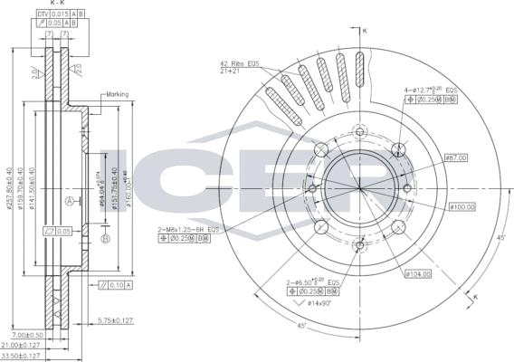 Icer 78BD1066-2 - Brake Disc autospares.lv