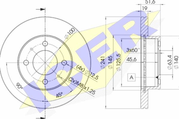 Icer 78BD1008-2 - Brake Disc autospares.lv