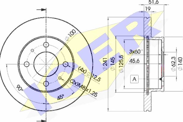 Icer 78BD1017-2 - Brake Disc autospares.lv