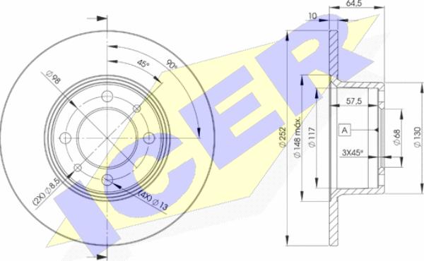 Icer 78BD1070-2 - Brake Disc autospares.lv