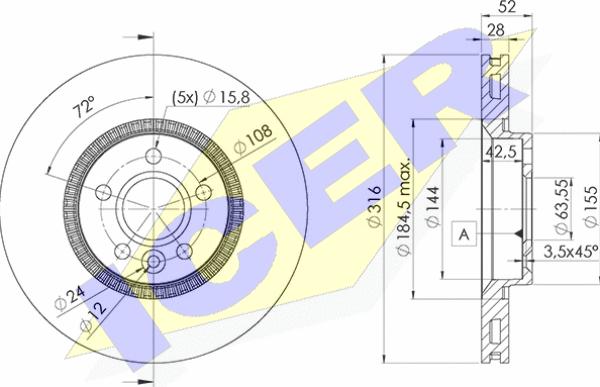 Icer 78BD1181-2 - Brake Disc autospares.lv