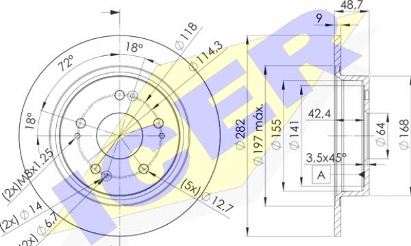 Icer 78BD1258-2 - Brake Disc autospares.lv