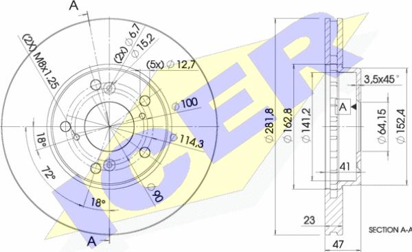 Icer 78BD1257-2 - Brake Disc autospares.lv