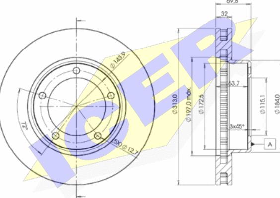 Icer 78BD1265-2 - Brake Disc autospares.lv