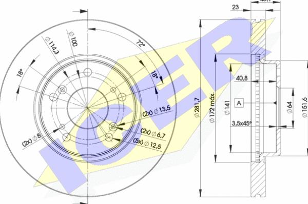 Icer 78BD1705-2 - Brake Disc autospares.lv