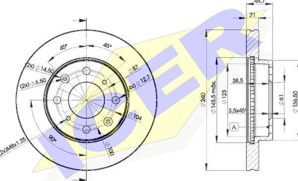 Icer 78BD1701-2 - Brake Disc autospares.lv