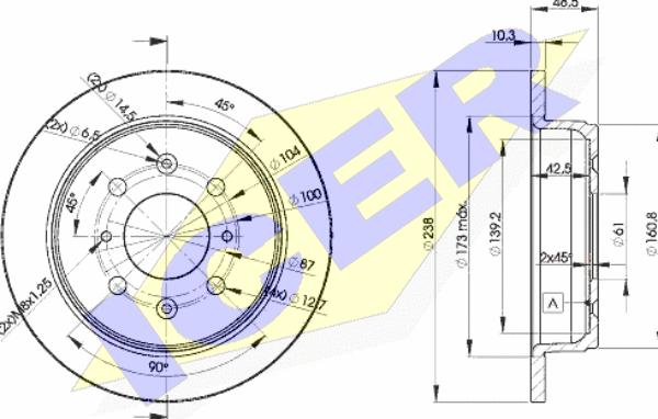 Icer 78BD1703-2 - Brake Disc autospares.lv