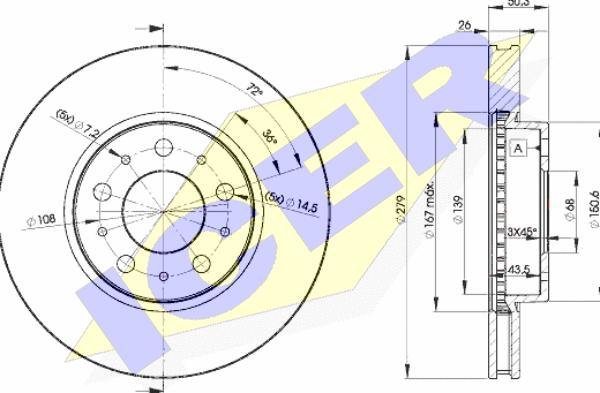 Icer 78BD1788-2 - Brake Disc autospares.lv