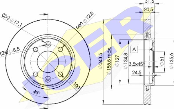 Icer 78BD8901-2 - Brake Disc autospares.lv