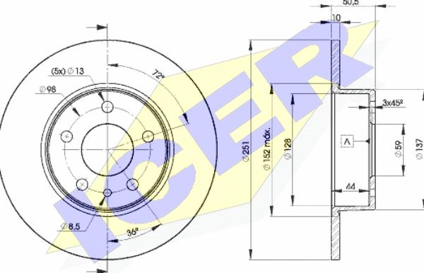 Icer 78BD8684-2 - Brake Disc autospares.lv