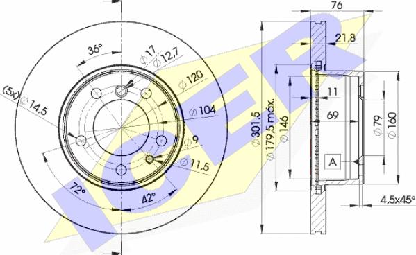 Icer 78BD8040-1 - Brake Disc autospares.lv