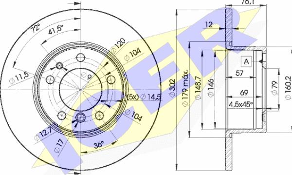 Icer 78BD8042-1 - Brake Disc autospares.lv