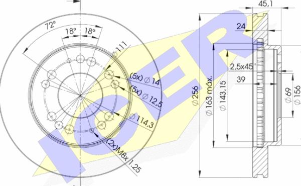 Icer 78BD8110-2 - Brake Disc autospares.lv