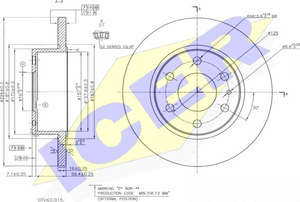 Icer 78BD8759-2 - Brake Disc autospares.lv