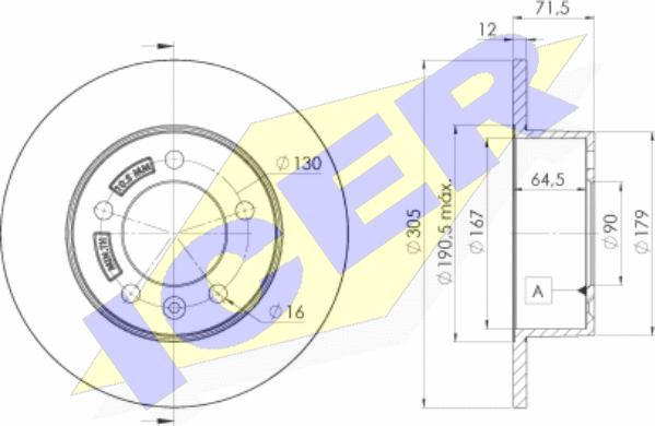 Icer 78BD8767-2 - Brake Disc autospares.lv