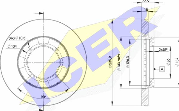 Icer 78BD8735-2 - Brake Disc autospares.lv