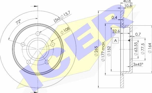 Icer 78BD3965-2 - Brake Disc autospares.lv