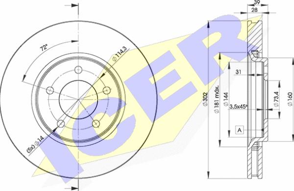 Icer 78BD3918-2 - Brake Disc autospares.lv