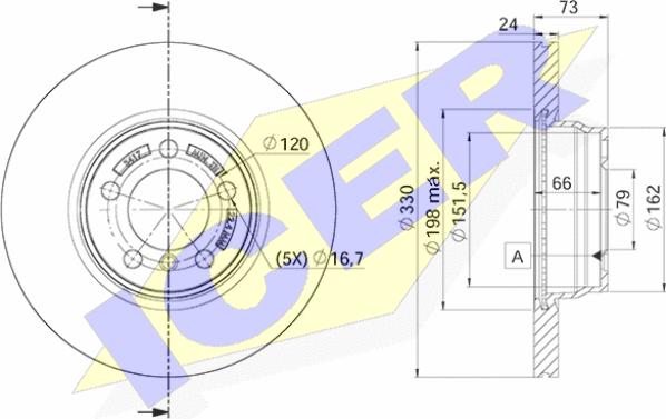 Icer 78BD3417-2 - Brake Disc autospares.lv