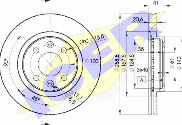 Icer 78BD3550-2 - Brake Disc autospares.lv